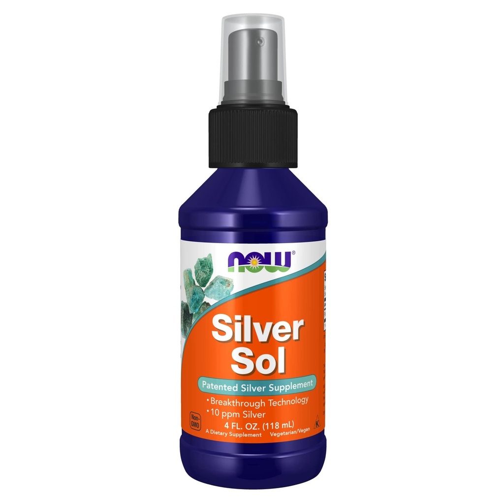 NU Mat Kosttilskudd, Silver Sol 10 PPM med elemental sølv og deionisert vann, flytende, 4-Ounce