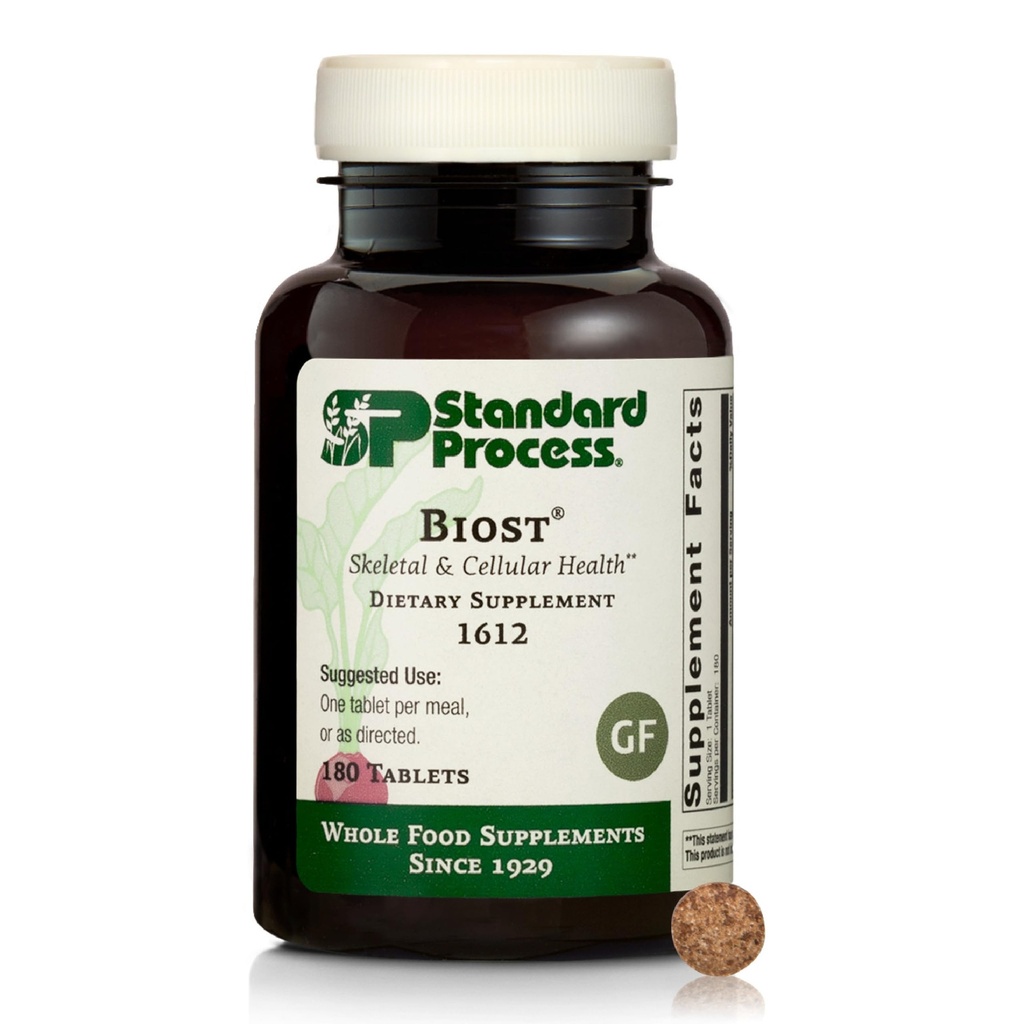 Standard prosess Inc. Biost - Tenner og bein helse Supplement med hele maten magnesiumcitrat, kalsiumlaktat, Manganesisk - 180 tabletter