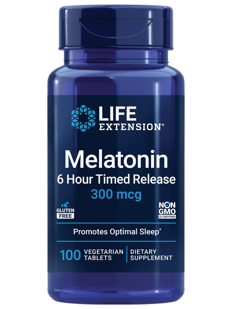 Livsforlengelse DHEA 25mg og Melatonin 6 timer Time Release 300mcg - 100 kapsler og 100 tabletter