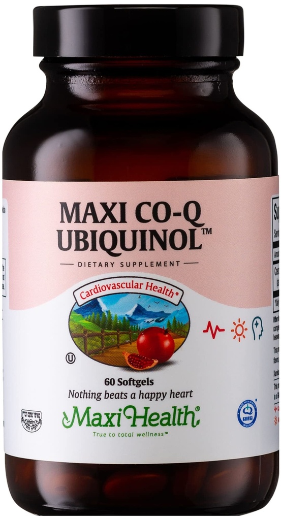 CoQ10 Ubiquinol - CoQ10 100mg Softgels - Kosher Co Q 10 Supplement for kardiovaskulær helse - Superior Absorpsjon - Co Q10 Supplement Ubiquinol 100mg for cellulær energi - Coenzyme Coq 10 (60 Count)