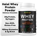 SHIFAA NUTRITION 2 Lbs Halal Whey Protein pulver Kremet sjokolade. 24g Protein, 5g BCAA & 420mg Glutamin. for å bygge Lean Muskler & Recovery. Sukkerfri, keto-vennlig, Glutenfri, Ikke-GMO