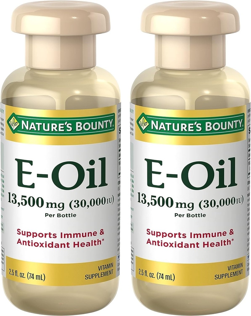 Naturens Bounty vitamin E olje, støtter immun og antioksidant, 30 000IU vitamin E, Topisk eller oral, 2,5 fl Oz (Pack of 2)