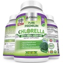 FRESH HealthyCARE Premium Klorella Supplement, 1200 mg ren vegansk pulver kapsler, 180 klorofyll og CFG piller, naturlig detox supermat, naturlig inneholder B-vitaminer og mineraler