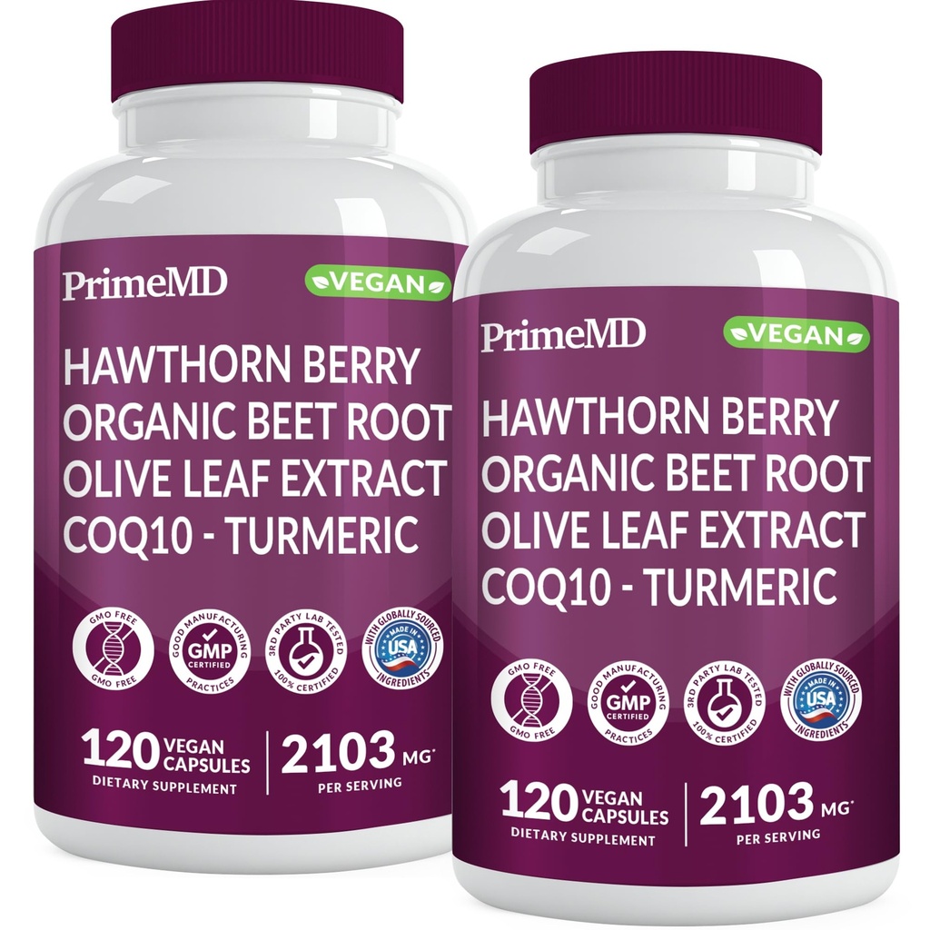 26-i-1 Nitric Oxid Supplement - hjerte og sirkulasjon Støtte med CoQ10, Turmeric, Organic Beet Root, Hawthorn Berry & Whitelic - 2103mg per servering (120ct, Pakke med 2)