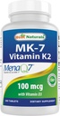 Best Naturals vitamin K2 (MK7) med D3 Supplement Bone and Heart Health (5000 IU vitamin D3 & 100 mcg vitamin K2 MK7), 180 tabletter
