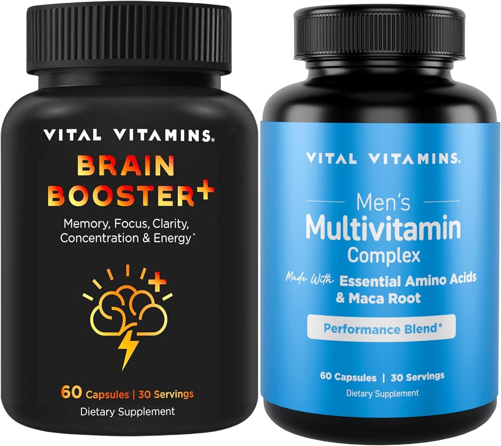 Vitale vitaminer Brain Booster Plus + Menns multivitaminer