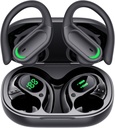 Trådløs ørepropp Bluetooth 5.4 Hodetelefoner, 96hs Playtime, Trådløs ladedeksel LED-skjerm, Over øret hodetelefoner, ENC støystillende, Hi-Fi lyd, IP7 vanntett, for idrettsarbeidere (deep Black)