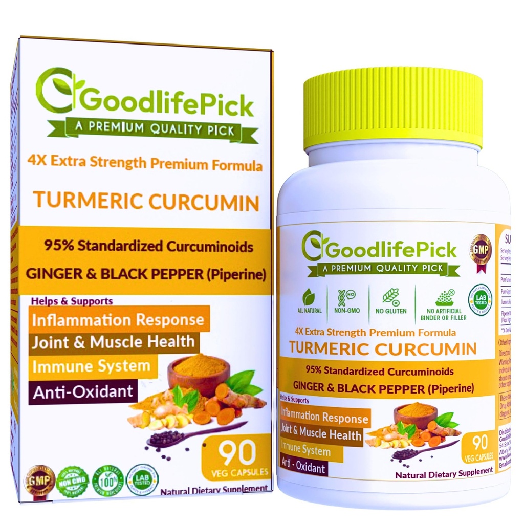 Premium gurkemeiekapsler med Ginger og svart pepper. Gurkemeie Supplement fra gurkemeie curcumin 95% Curcuminoids & Ginger Root AlleNaturlig ikkeGMO NO Rice pulver NO Stearate NO Silica NO Gluten 90ct