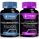 WELLNESS LABSRX Resveratrol Kapsler 10000mg - Nattokinase Supplement Kapsler - 5000 FU