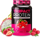 Nutrologi TRIPACT Protein pulver - 7-i-1 måltid utskifting riste med korn Fed Whey Protein pulver, era, ris, grønne for muskel gjenoppretting og immunitet, Superberry flavor, 40 serveringer