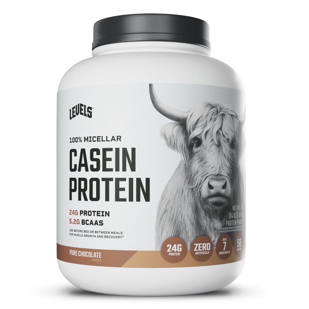 Nivåer 100% Micellar Casein Protein, Hormon Gratis, Sjokolade, 4LB