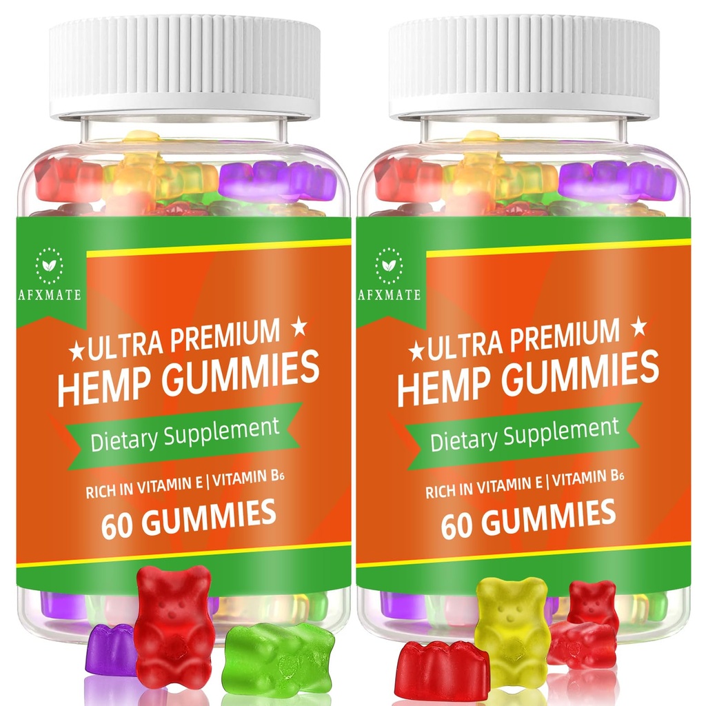 (2 pakke) hampe gummier, fruktig Edibles Gummy Avansert 100% naturlig høy potens hamp ekstrakt gummier - 120 gummier