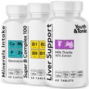 Liver Support & Pleasant Morning Pills etter fest Supplement Kit med Melk Thistle + Elektrolytter & B kompleks vitaminer Recovery | Hurtig Hydration Mental Focus Mer energi for en bedre du