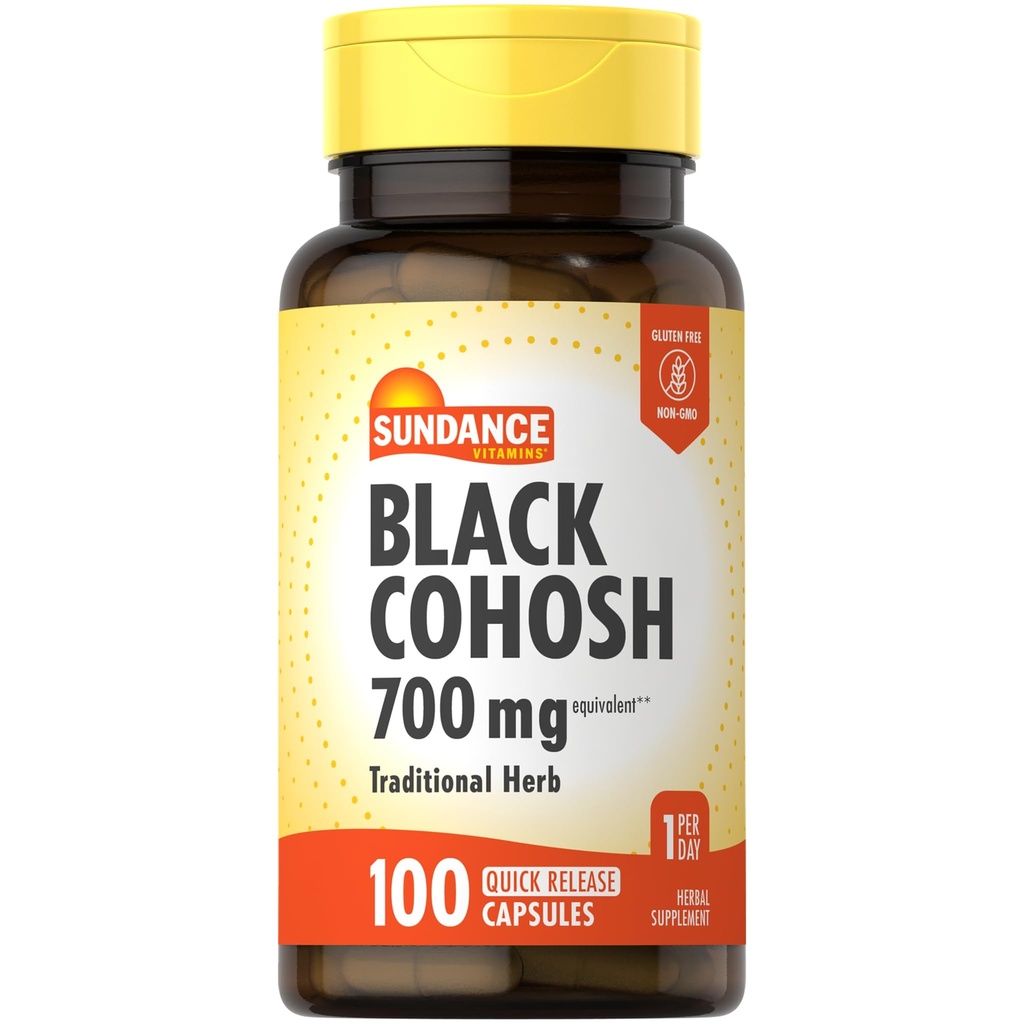 Sundance Black Cohosh 700mg | 100 Quick Release Capsules | Tradisjonell urt ikke-GMO og Glutenfri Supplement