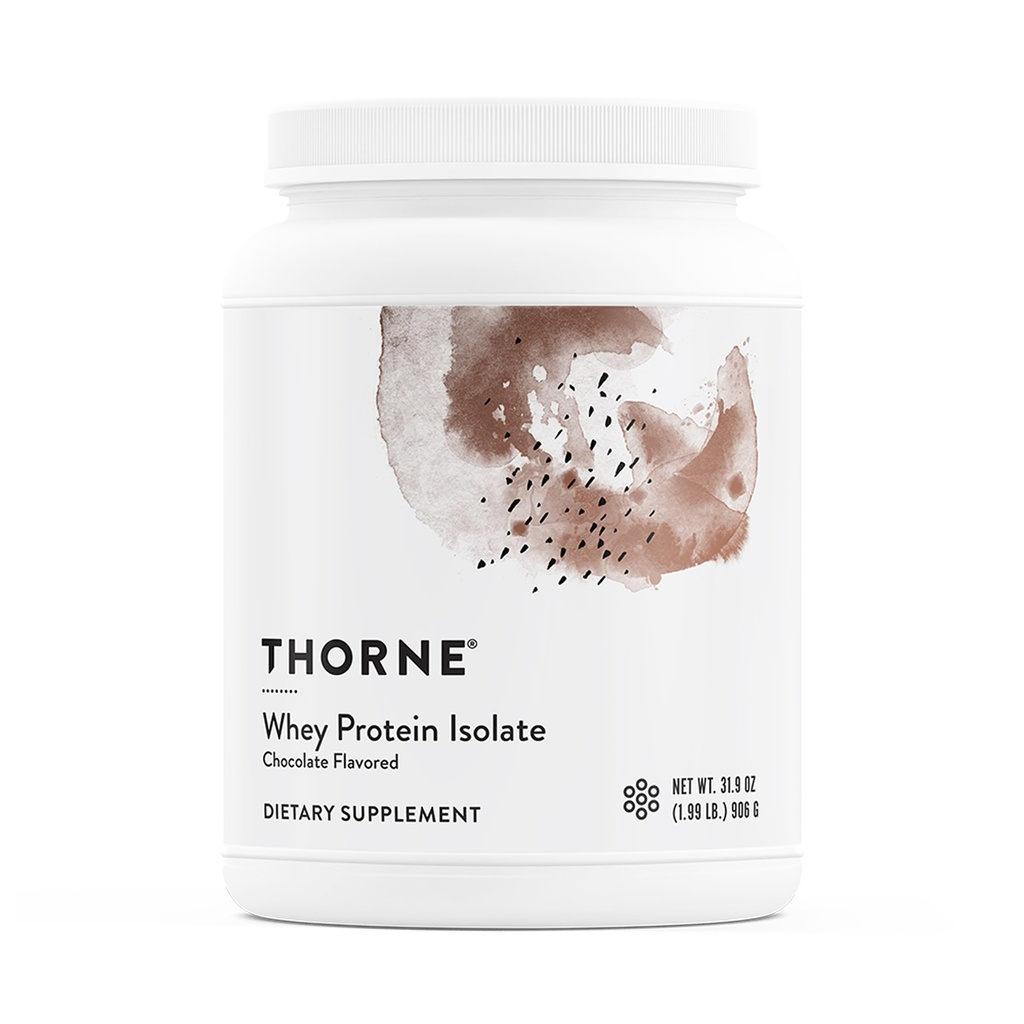 THORNE - Whey Protein Isolate - Balansert Aminosyrer Profil med BCAA - 21 Grams av lett å digestere Whey Protein pulver - NSF sertifisert for sport - sjokolade - Gluten & soya-fri - 30 Services