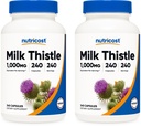 Nutricost Melk Thistle 1000mg Ekvivalent, 240 kapsler (2 Pack) - 250mg 4:1 Ekstrakt - Vegansk, ikke-GMO og Glutenfri