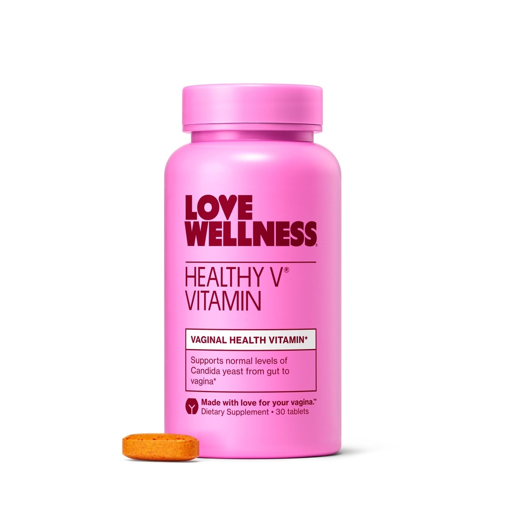 Kjærlighet velvære Sunn V Vitamin | Kvinners Vaginal Helse Supplement | pH Balance, Gut Helse og immun støtte Supplement | Balanse av Candida Yeast med gurkemeie, hvitløk og kokosolje | 30 greve