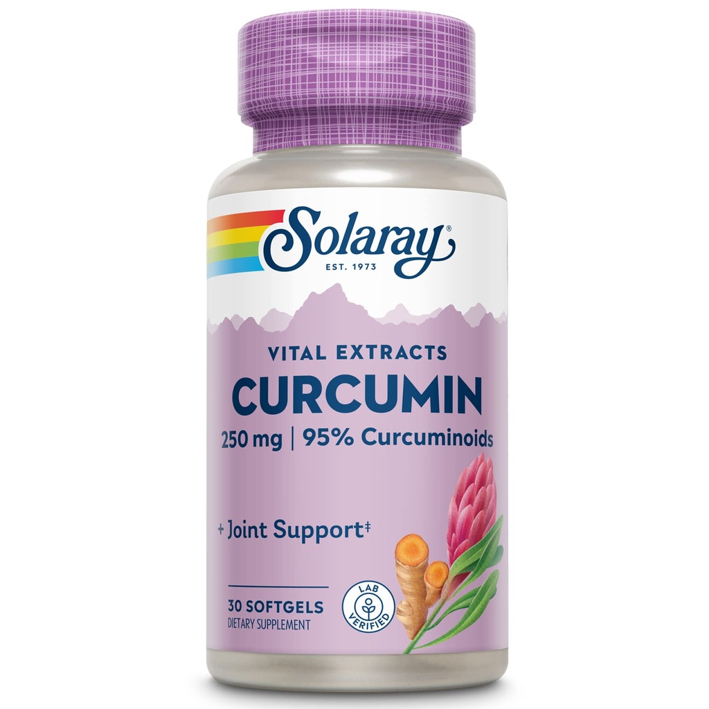 SOLARAY Super Bio Curcumin 250mg Turmeric Root Extract, 95% Curcuminoids 中 sunn felles støtte og mer