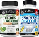 Triple styrke Omega 3 Fish Oil Softgels (1 måneds forsyning) Plus 1000mg Citrus Bergamot Supplement (1 måneds forsyning)