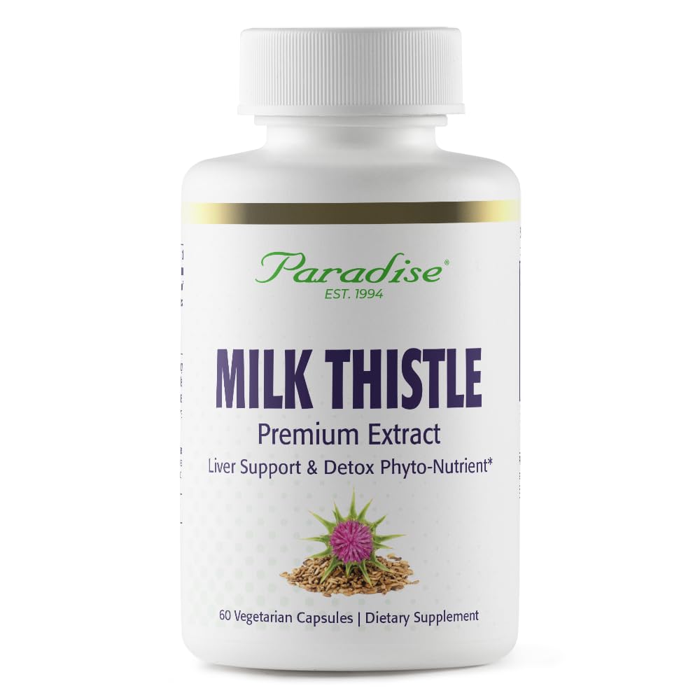 Paradise urter Melk Thistle, Aktiv Hele Spectrum Extract, Vegansk, Ikke GMO, Glutenfri, 60 Vegetariske kapsler