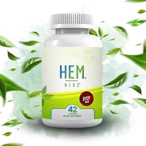 Hem Hero Extra styrke hemorroide behandling - Redusere svimmelhet, Soothe kløe og irritasjon - 100% naturlig - 42 vegetariske kapsler