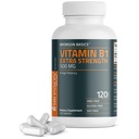 Bronson vitamin B1 ekstra styrke 500 MG høy styrke ikke-GMO, 120 kapsler