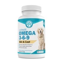 Wanderfound Kjæledyr - Omega 3 Fiskeolje for hunder, Røykt laks og lever flavor, 120 Chewable Tabletter