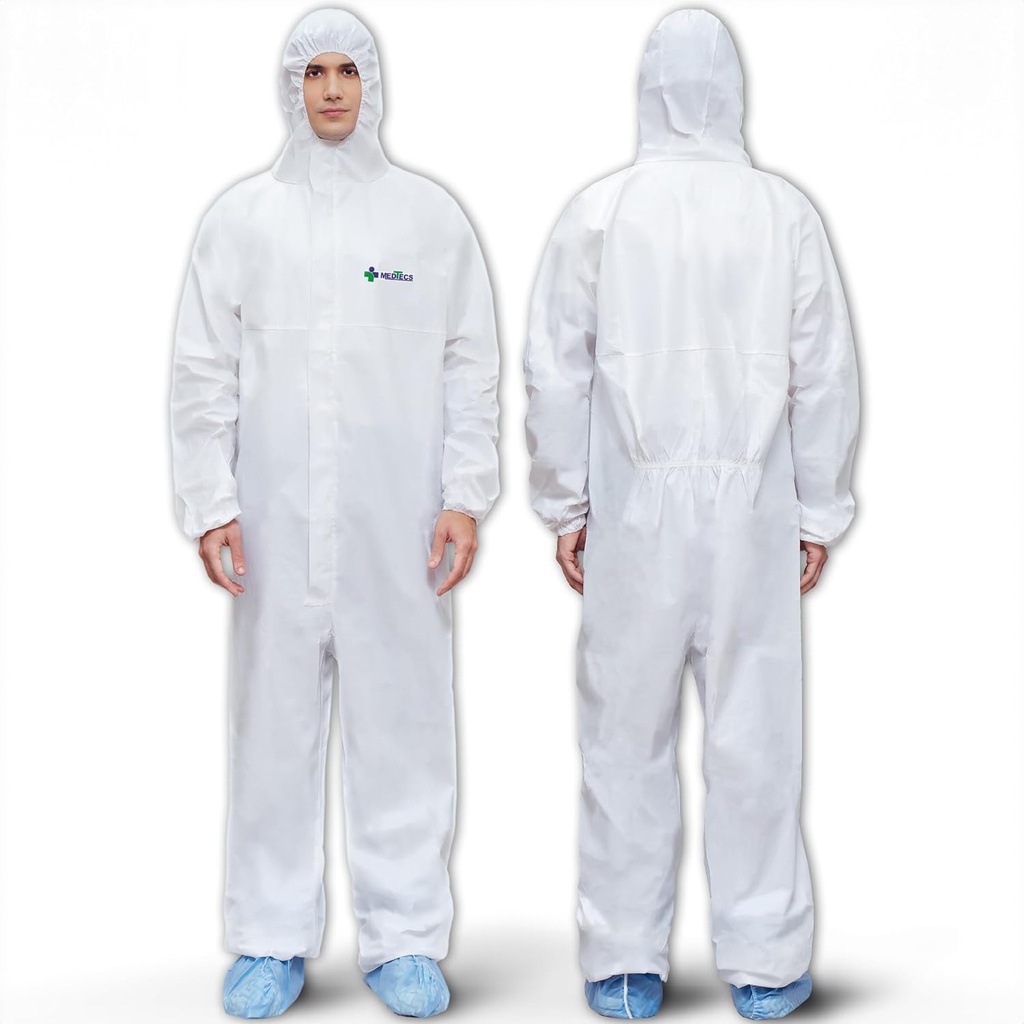 Medtecs Hazmat Suits - 6 størrelser alternativer - Disposable Decalls Suit, medisinsk beskyttende deksel PPE Hazmat Suits