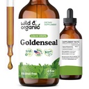 Wild & Organic Goldenseal Tinktur - Lung & Digestive Support - Goldenseal Root Extract flytende dråper - Vegan, Sukker & alkoholfri urt Supplement - 4 fl oz