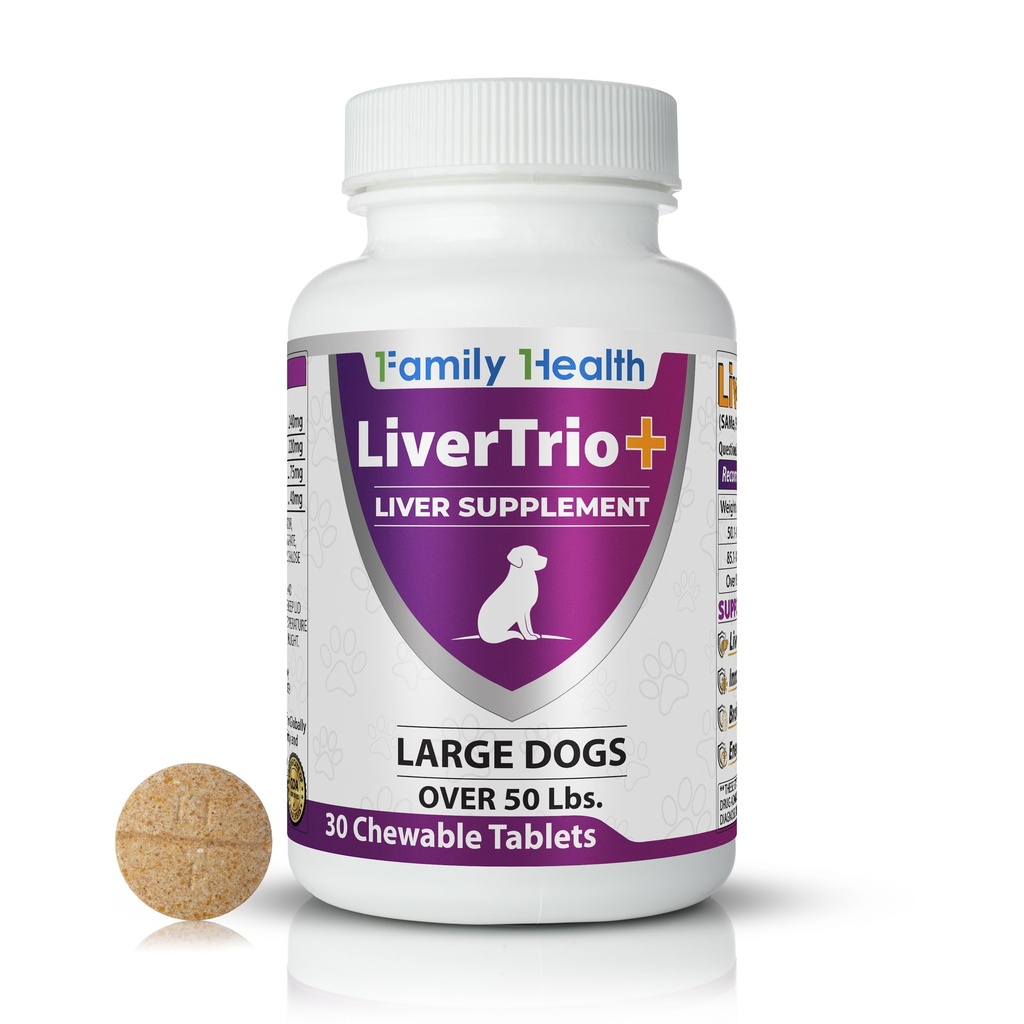 Omfattende Liver Support Supplement for store hunder. Flavorful Chewable tabletter som kombinerer samme, SPC, Silybin A+B, + Glutathione 30Ct (stor)