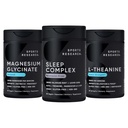 Idrettsforskning Dobbel styrke L-Theanine Supplement Softgels for fokus & avslapping, magnesiumglykinat for hvilelig søvn og enzymatiske prosesser + søvnkompleks Melatonin-fri vegansk kapsler