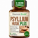 Fiber Supplement med 1080mg Psyllium Husk pulver, Slippery Elm for kvinner og menn, Ginger Root - høy fiber piller for regelmessighet, Digestiv & Gut helse – Gentle på magen 60 Psyllium Husk kapsler