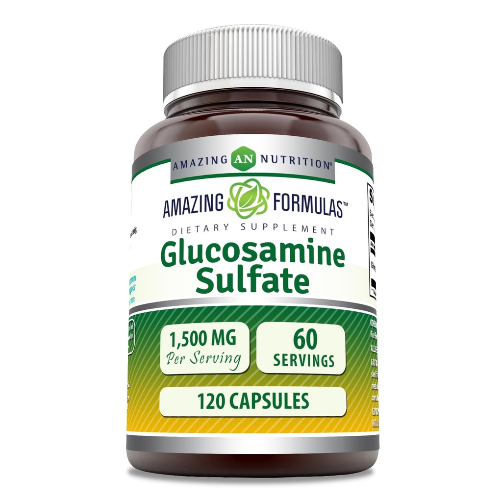Amazing Formler Glukosamin Sulfate Supplement | | | | Mg Per Serving | 120 Kapsler | Ikke-GMO | Glutenfri | laget i USA