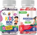 Magnesium Gummies for voksne og jern Gummies for barn og voksne - Jernvitaminer med vitamin C.
