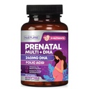 Prenatal vitaminer for kvinner - Multivitamin med DHA, Folinsyre, vitamin C, B12, jern og omega-3 - Før, under og etter graviditet Supplement for sunn vekst og hjerneutvikling - 60 Softgels