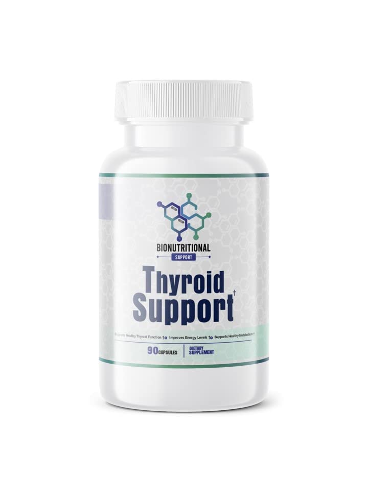 Thyroid støtte - Ltyrosin, jodin, vitamin B12 kompleks, sink, selen, Ashwagandha, kobber og mer 30 dagers forsyning