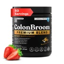 ColonBroom Premium pulver Supplement (Strawberry) - Colon Broom Psyllium Husk Fiber Powder Drink - Glutenfri, ikke-GMO Colon rengjøring for gloating relief & Gut Helse, 50 Serveringer