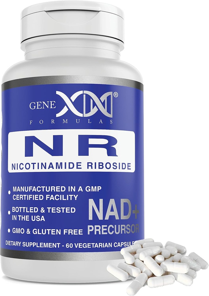 Genex Formler NR Nikotinamid Riboside 300mg/Serving (60 kapsler) NAD+ Prekursor for sunn aldring - GMP-sertifisert, ikke-GMO, Glutenfri, vegetarisk (1 pakke)