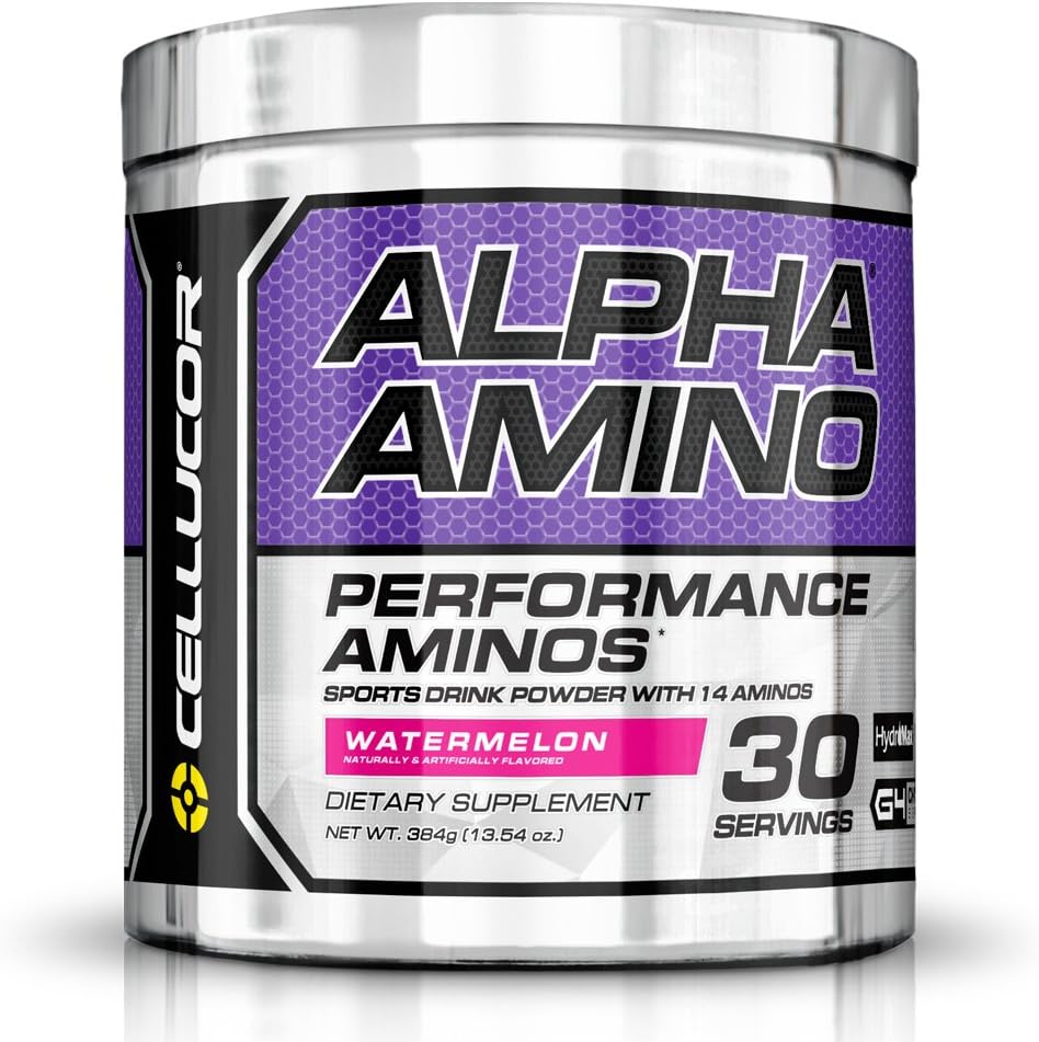 Cellucor Alpha Amino EAA & BCAA pulver | Branched kjede essensielle aminosyrer + elektrolyter | Vannmelon | 30 serveringer