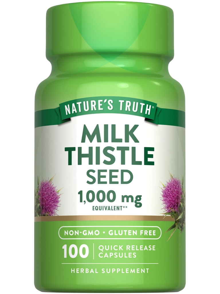 Naturens Sannhet Melk Thistle Seed Extract ® Herbal Supplement ® 100 Kapsler ® Ikke-GMO & Glutenfri