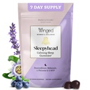 Winged wellness søvnyhead naturlig søvn gummier for kvinner - søvn støtte støtte for voksne med 3 mg Melatonin, L-Theanine, 5-HTP - Naturlig gummy Supplement - Blueberry Lavender, 14 Vegan Gummies