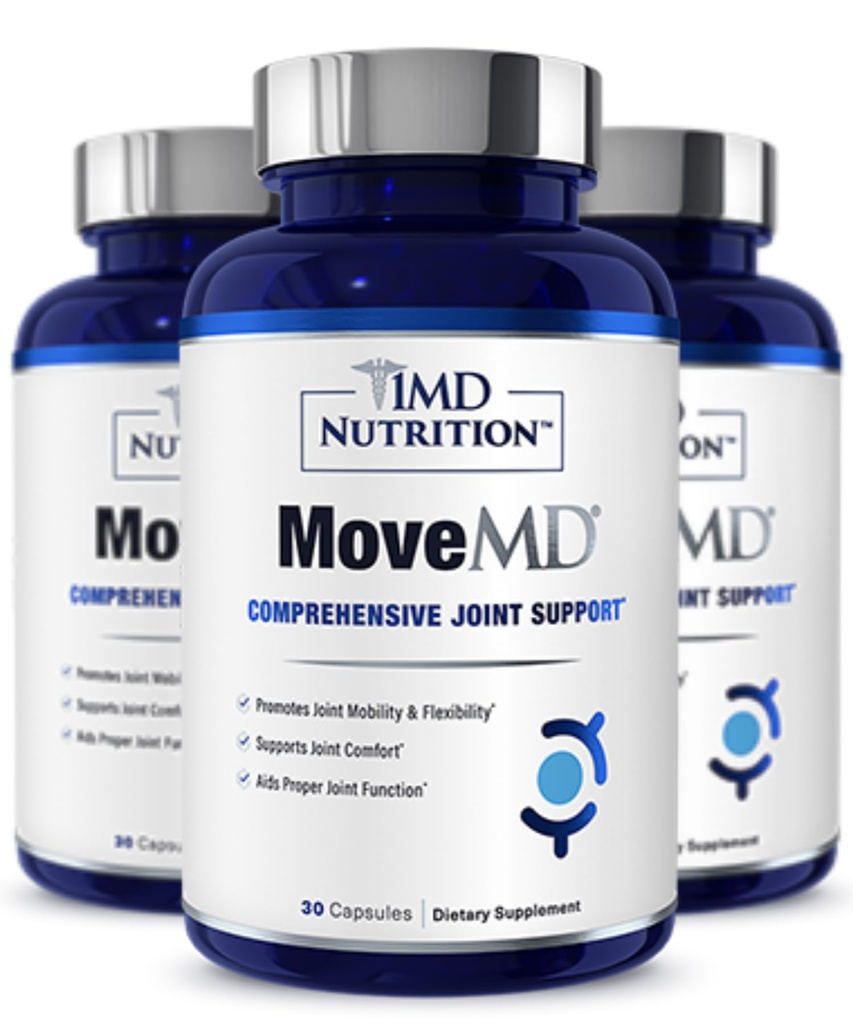 1MD Nutrition MoveMD - Felles Helse Supplement - Doctor Formulert med kollagen, Astaxanthin og mer | (3-Pack)