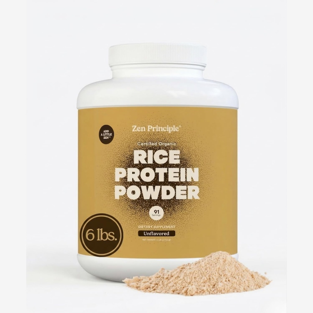 Zen Principle Organic Brown Rice Protein 6 LB. USDA sertifisert organisk. Uslavored. Ikke-GMO. Vegan.