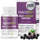 HybridEB Sambucus eldrebær immun støtte med vitamin C, sink, vitamin D3 - Antioksidant og immunforsvar Supplement, 1 måned forsyning - 9 i 1 svart eldrebær barn og voksne - 60 kapsler