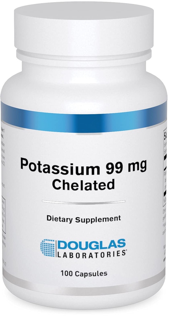 Douglas Laboratories Kalium 99 mg Chelated | støtter Nerve Impulser, skjelettmuskelfunksjon, og allerede normalt blodtrykk* 100 kapsler