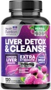 Gentle Liver Cleanse Detox & Repair Formula - Advanced Liver Support Supplement med Silymarin Milk Thistle, Dandelion Root, Artichoke Extract, Turmeric, Choline, & Beetroot - 120 Veggie Kapsler