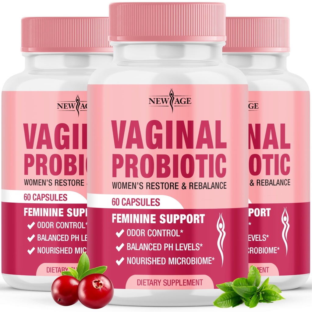 Ny AGE Vaginal Probiotika for kvinner med prebiotika, Cranberry Extract, og en Lactobacillus Probiotic Blande, støtter sunn pH balanse, Odor Control, Vaginal Flora - 180 Kapsler