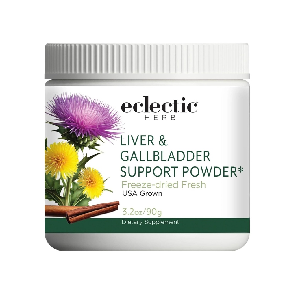 ECLEKTIC INSTITUTE Raw Freeze-Dried Non-GMO Organic Liver og Gallblader Support | Hele matpulver med melk tistel, Beet Juice, Dandelion, Turmeric, kanel | 90 gram