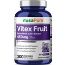 NusaPure Vitex Chasteberry Fruit 20:1 Ekstrakt, 450 mg Tilsvarende 9 000 mg 200 vegansk kapsler - Ikke-GMO, Vegansk kosttilskudd
