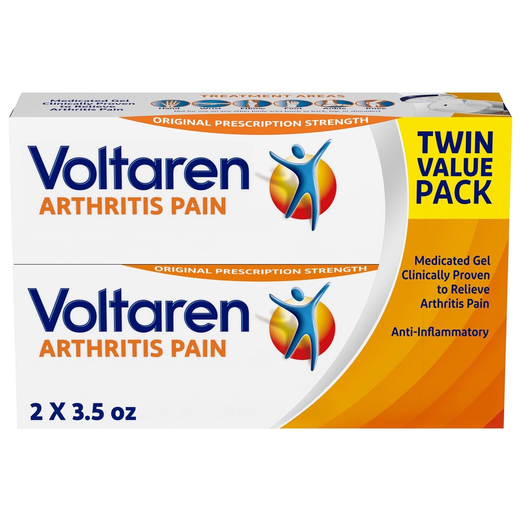 Voltaren ledgikt smerte Gel for kraftig emne ledgikt smerte lindring med diklofenac - NEW Easy Open Cap - 100 g x 2